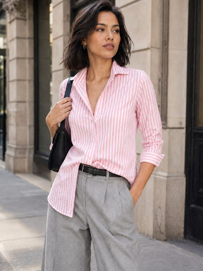 Rose Stripe Cotton Shirt