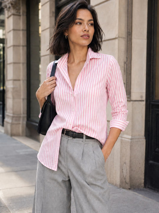 Rose Stripe Cotton Shirt