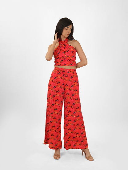 Printed Flare Pants