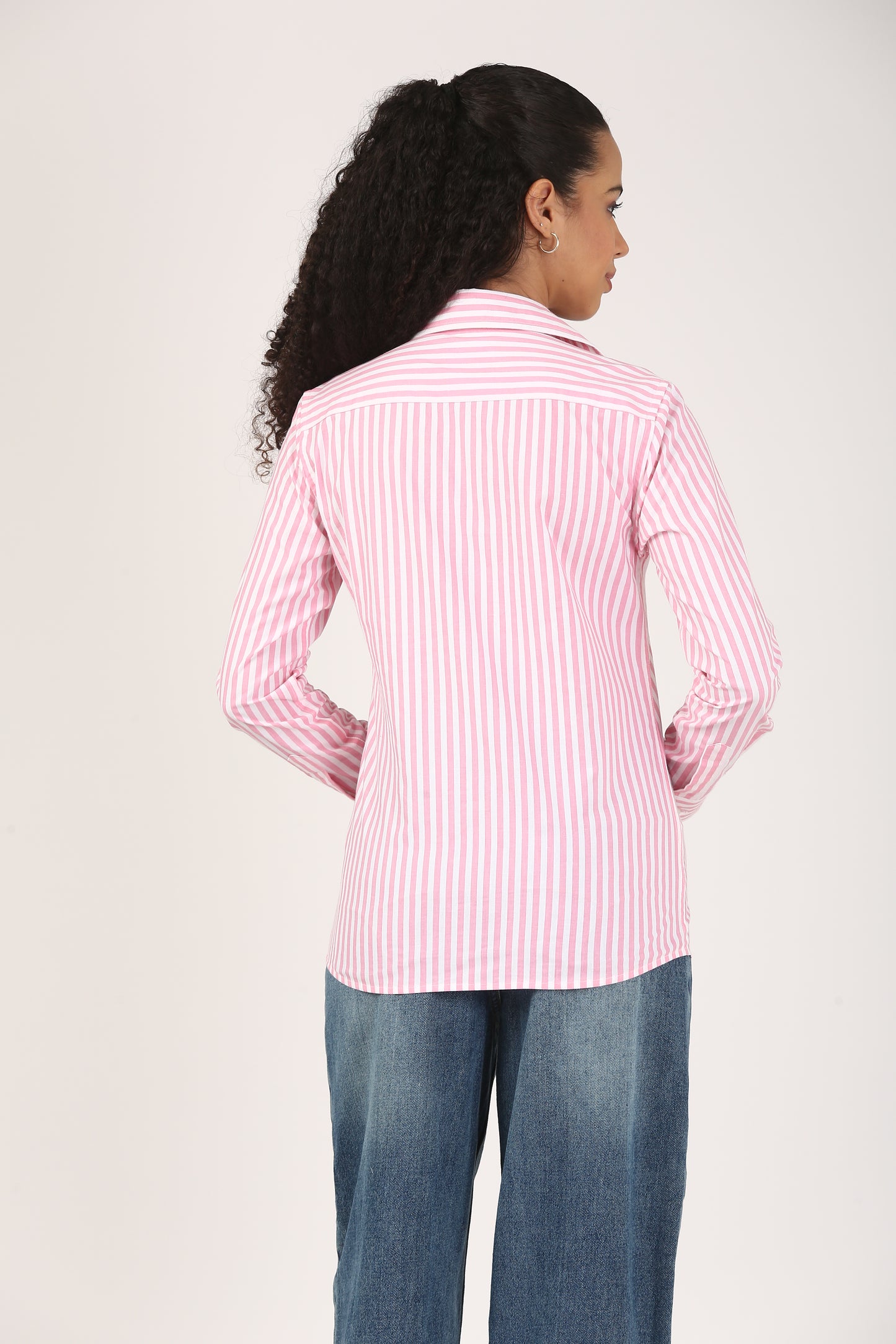 Rose Stripe Cotton Shirt