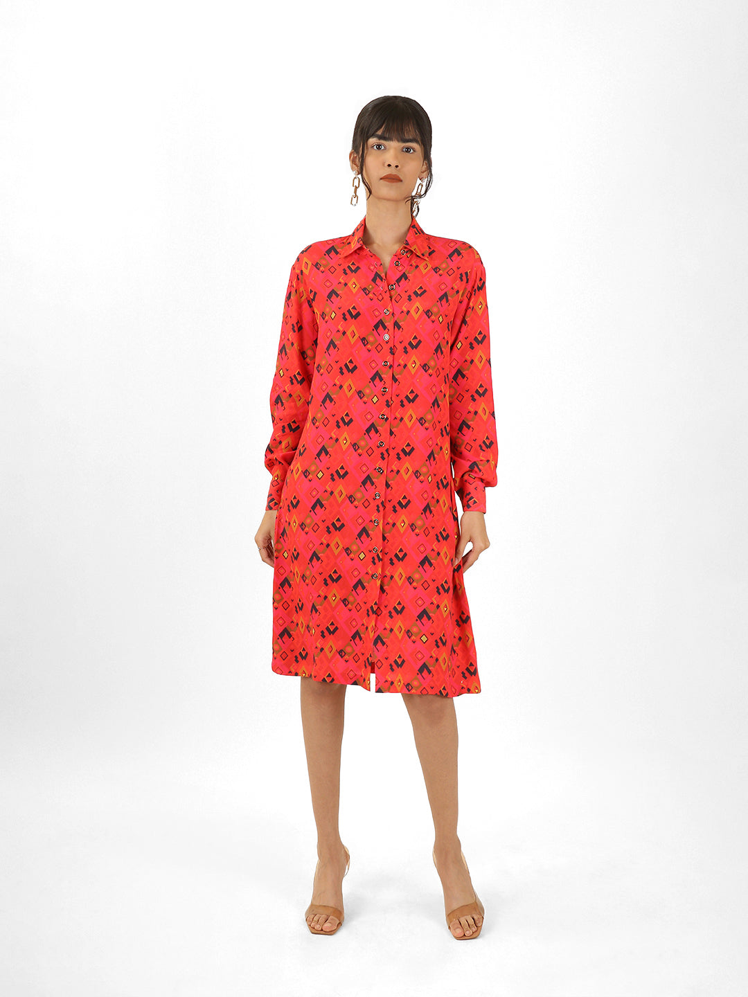 Printed Shirt Dress