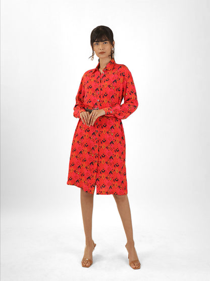 Printed Shirt Dress