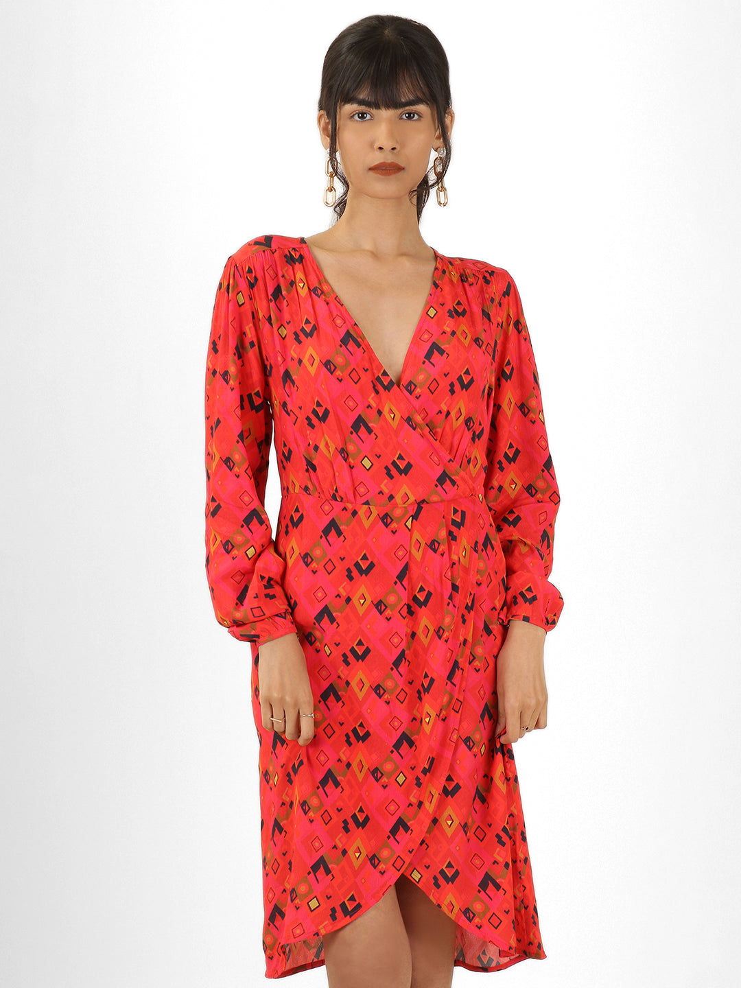 Printed Wrap Dress