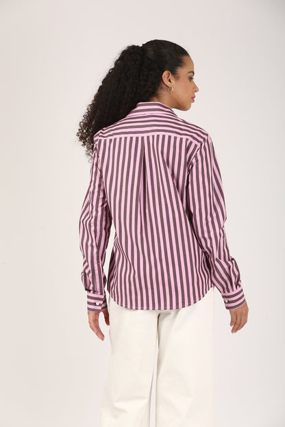 PurpleXCharcoal Broad Stripe Shirt