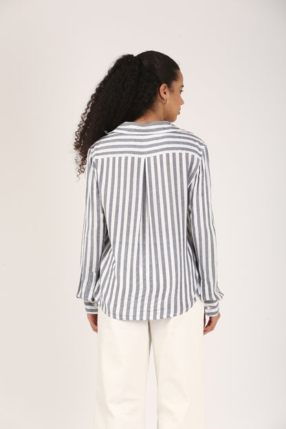 Broad Blue Stripe Shirt
