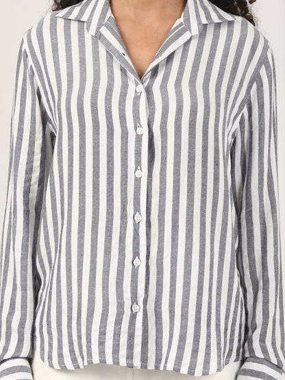 Broad Blue Stripe Shirt