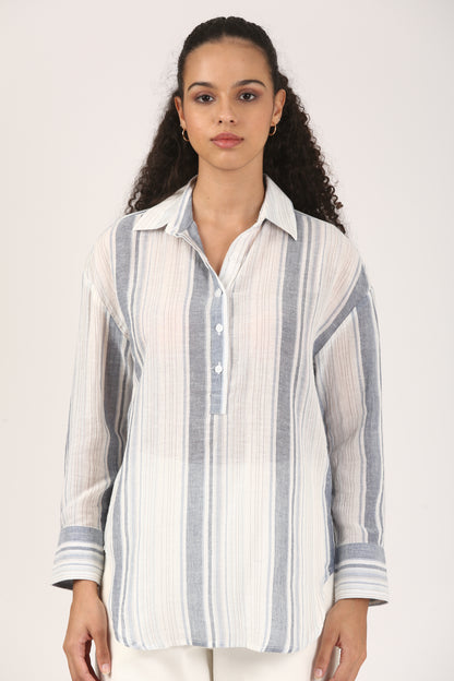 Shoreline Cotton Popover Shirt
