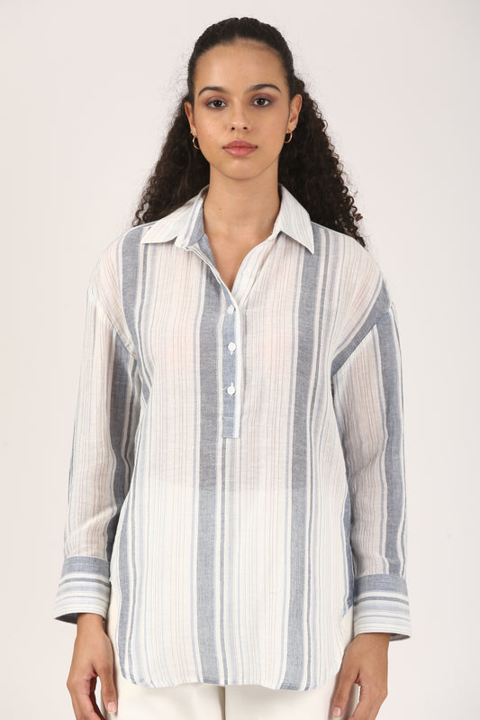 Shoreline Cotton Popover Shirt
