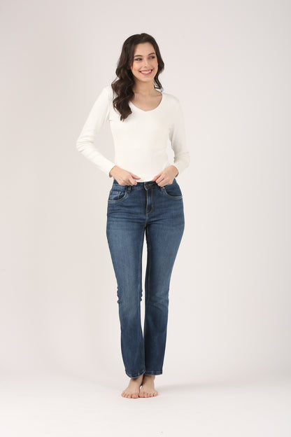 Soft Cotton Rib Sweetheart Neck Cream Top