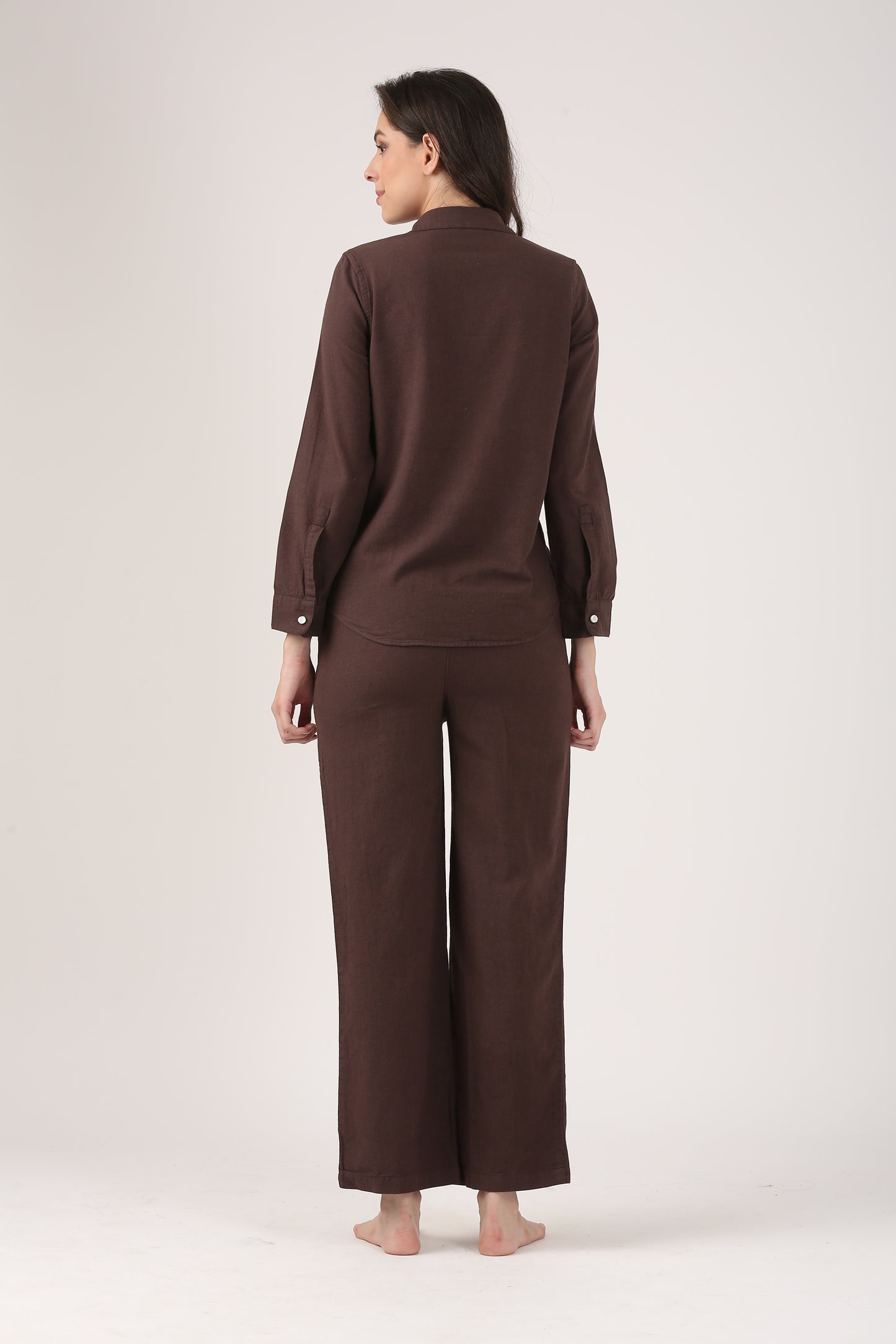 Chocolate Brown Classic Fit Linen Shirt