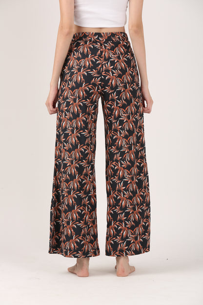 Boho Resort Flare Viscose Pant – Casual Wide Leg Trousers
