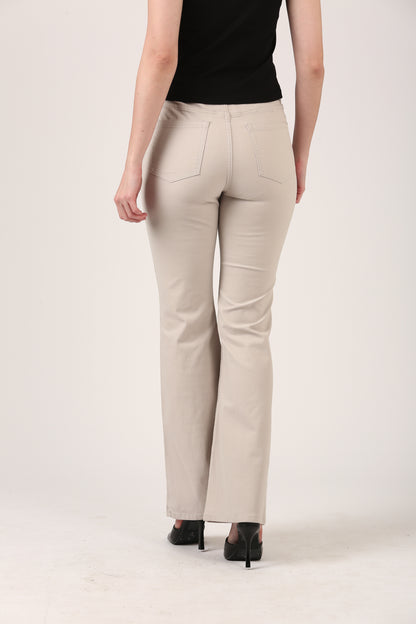 Sand  Dobby Flare Stretch Pant