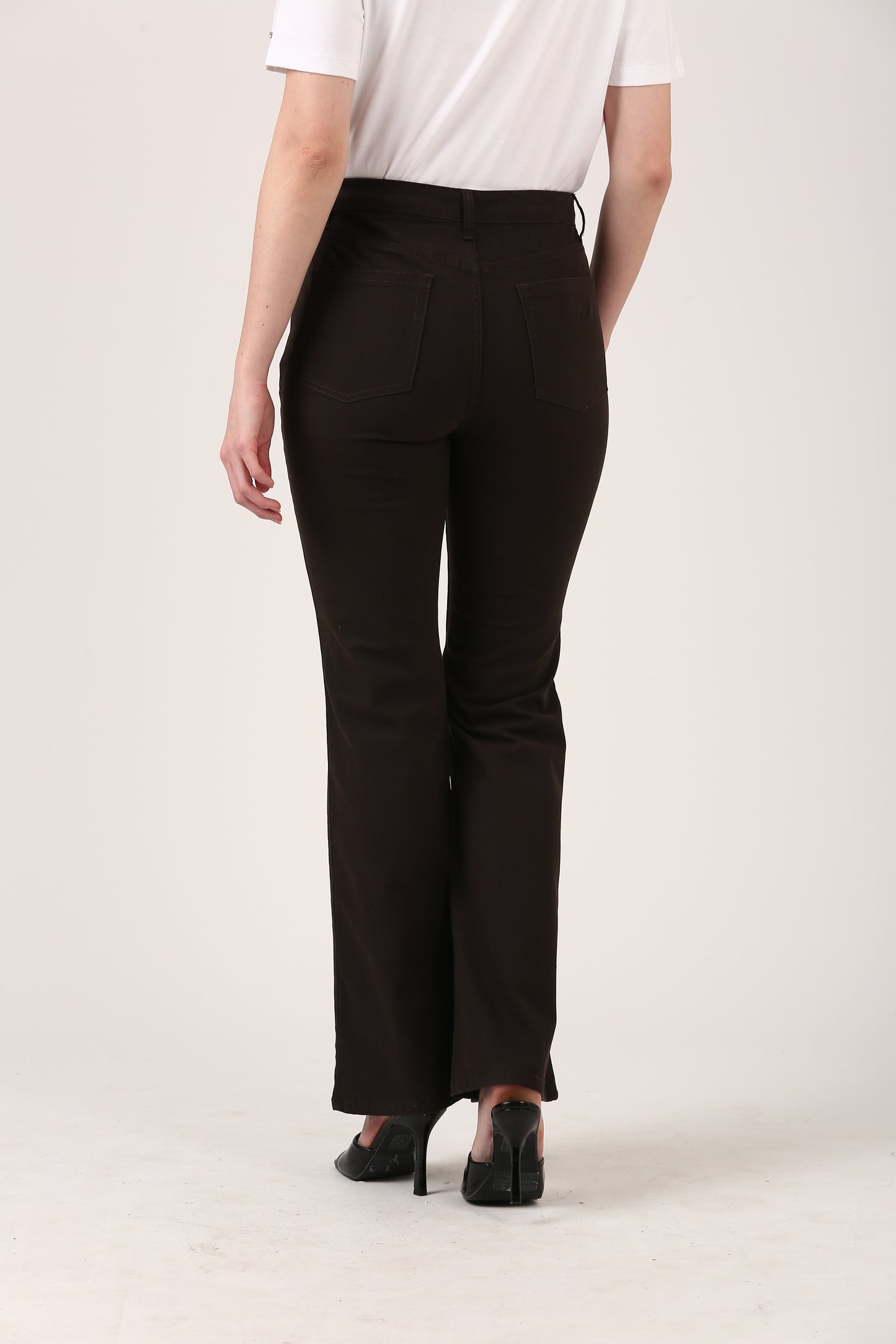 Burnt Charcoal Dobby Flare Stretch Pant