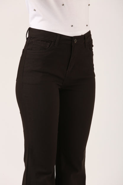 Burnt Charcoal Dobby Flare Stretch Pant