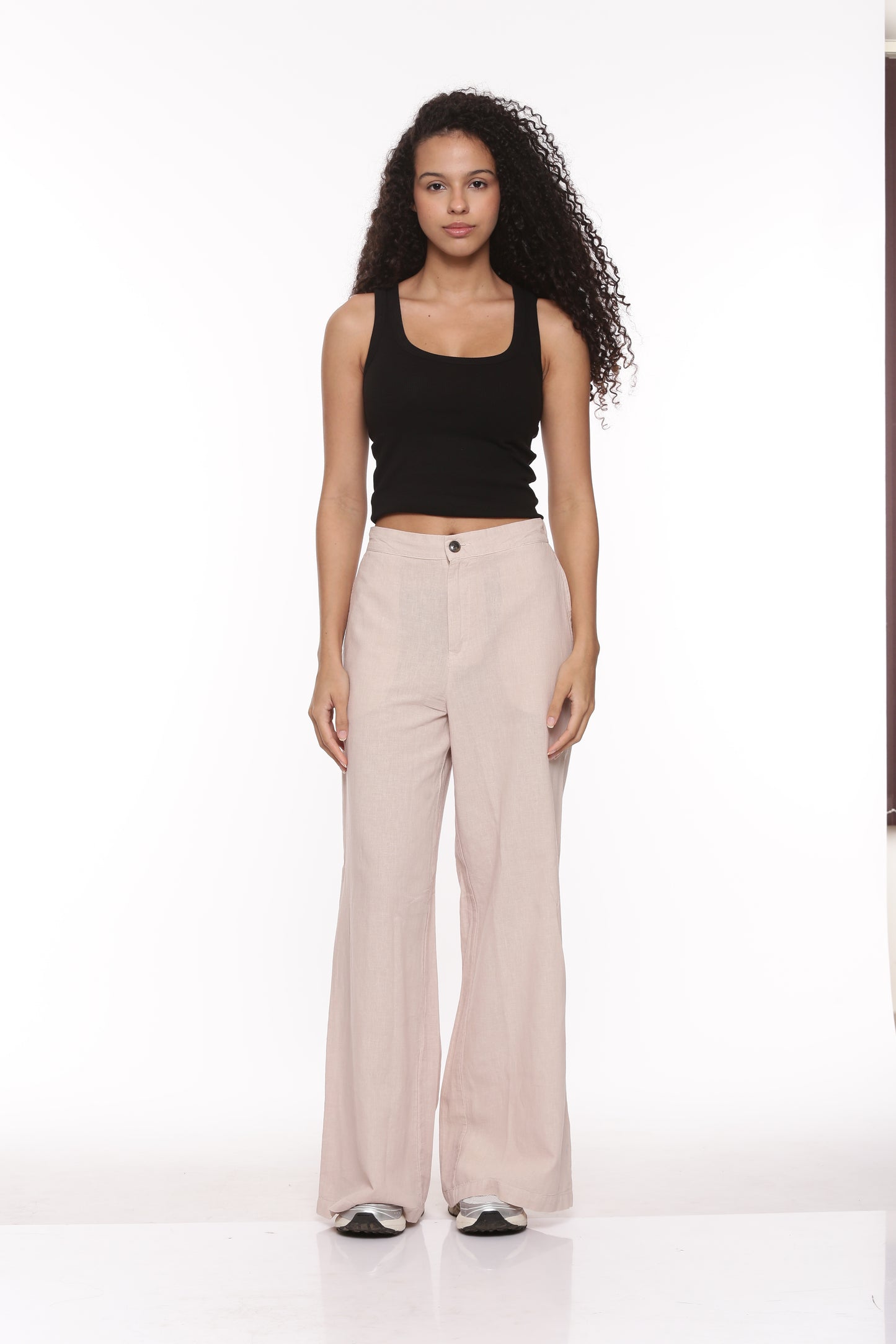 Linen Flare Pant - Dusty Pink