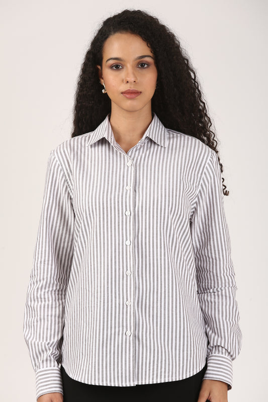 Stone Brown Oxford Boyfriend Shirt