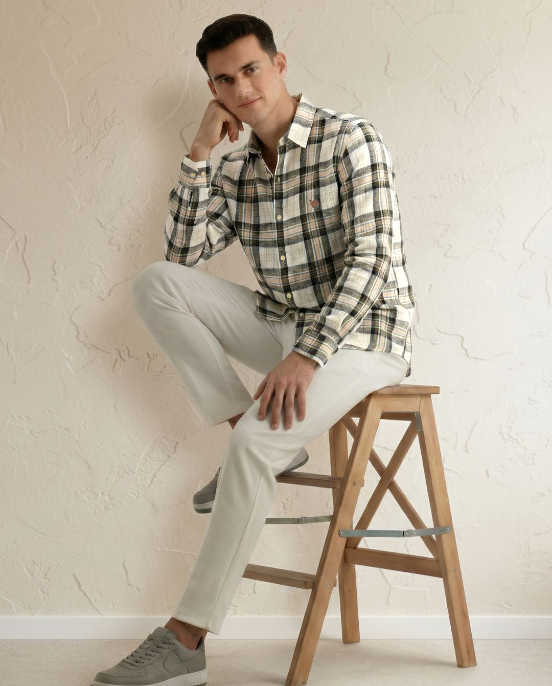 Check Full Sleeve Linen Men's Shirt