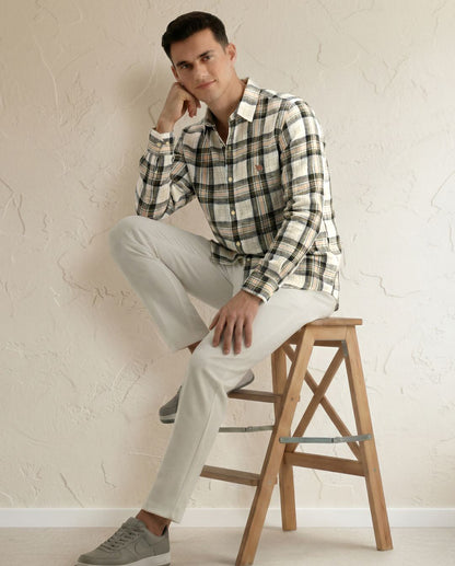 Check Full Sleeve Linen Men's Shirt