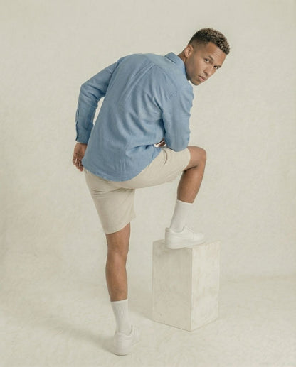 Air Blue Full Sleeve Soft Linen Men's Shirt