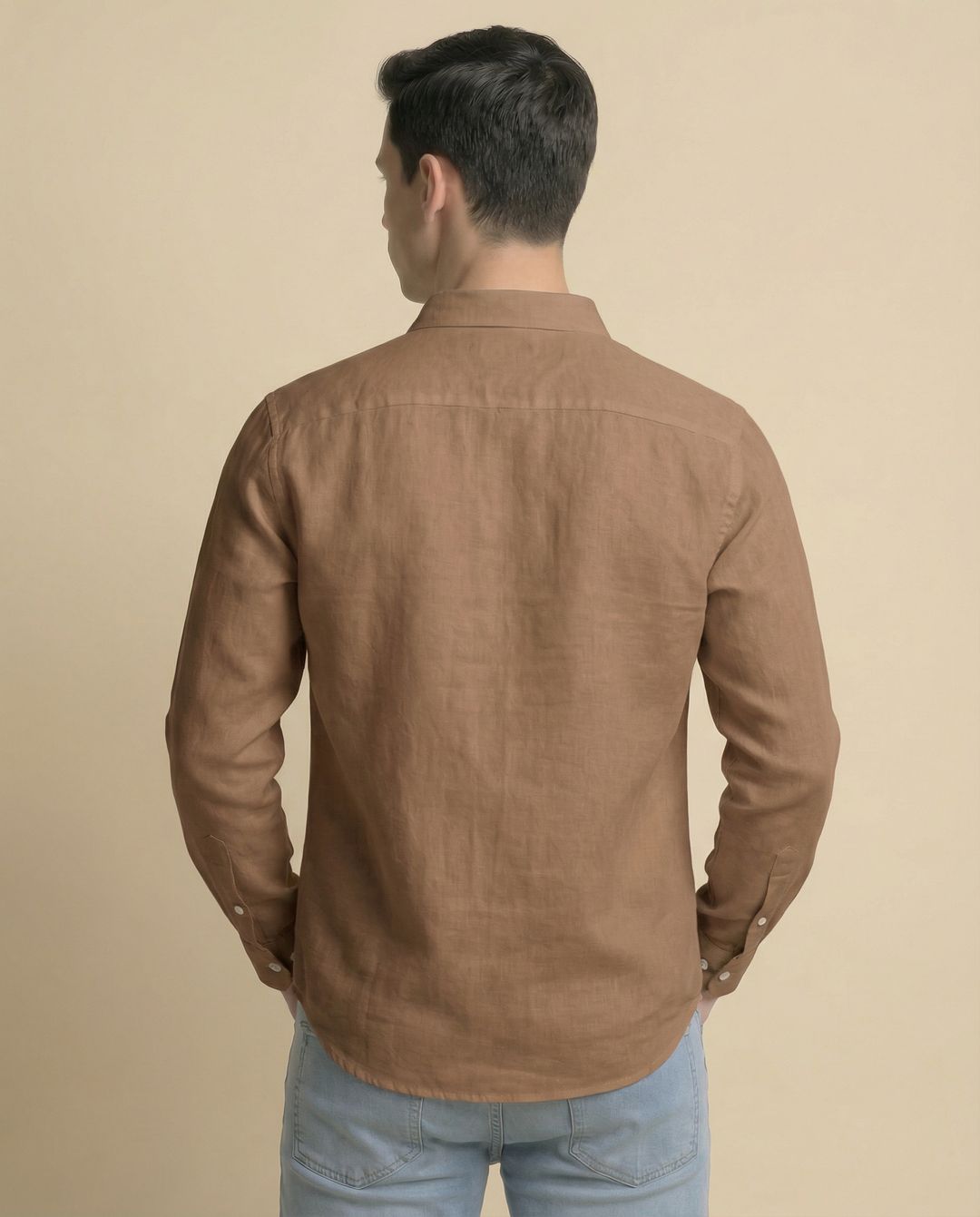 Soft Cotton Tan Full Sleeve Men's Shirt