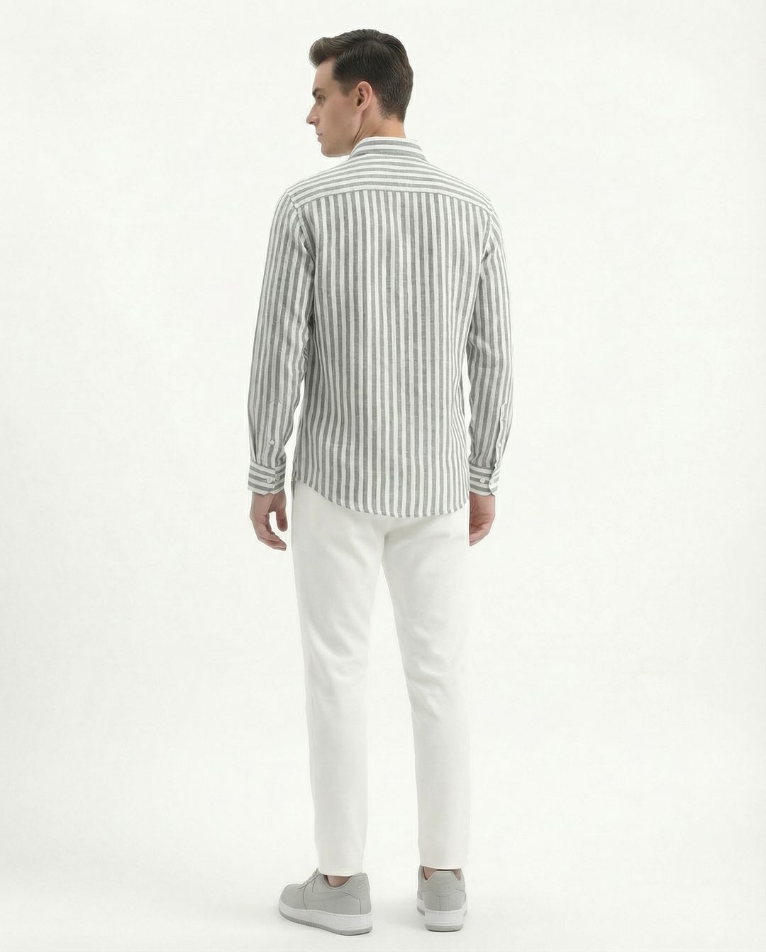 Mint Stripe Full Sleeve Linen Men's Shirt