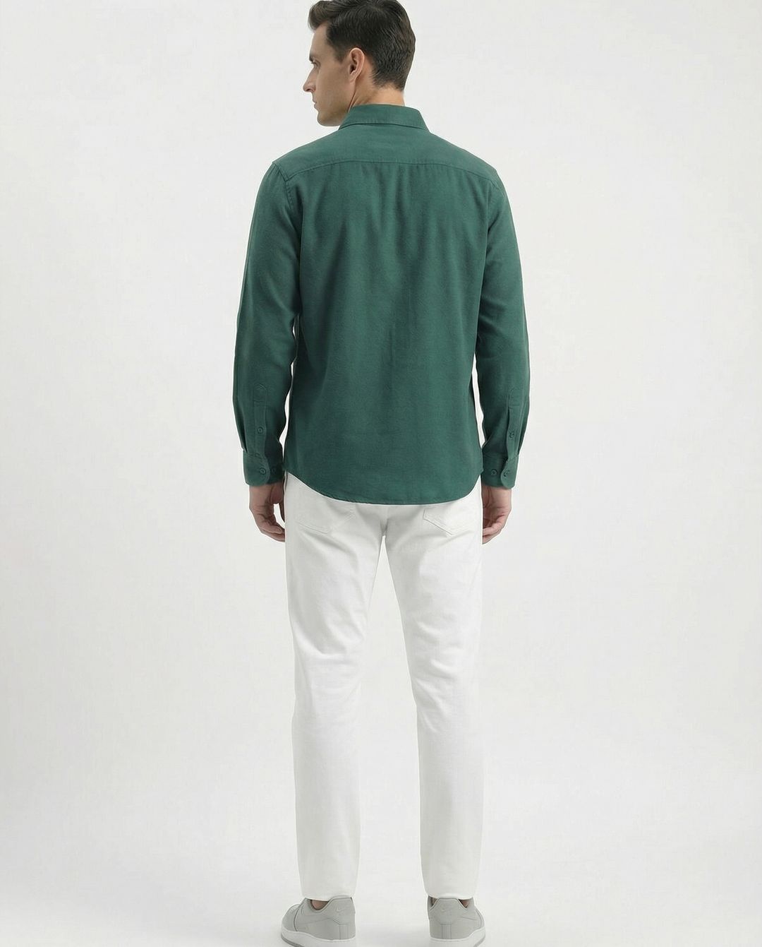 Soft Cotton Green Full Sleeve Men's Shirt