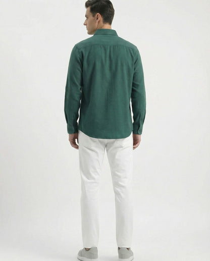 Soft Cotton Green Full Sleeve Men's Shirt