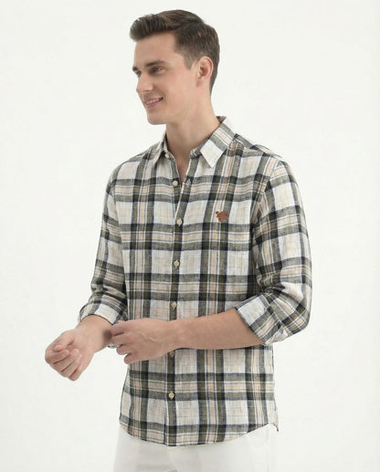 Check Full Sleeve Linen Men's Shirt