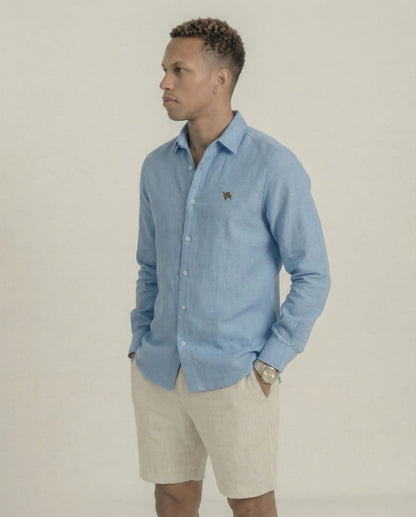 Air Blue Full Sleeve Soft Linen Men's Shirt