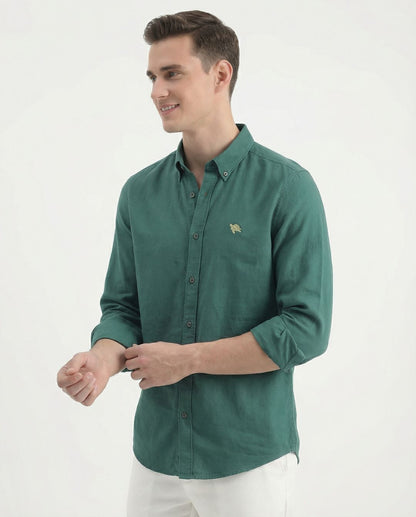 Soft Cotton Green Full Sleeve Men's Shirt