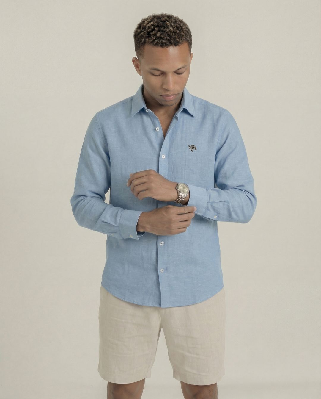 Air Blue Full Sleeve Soft Linen Men's Shirt