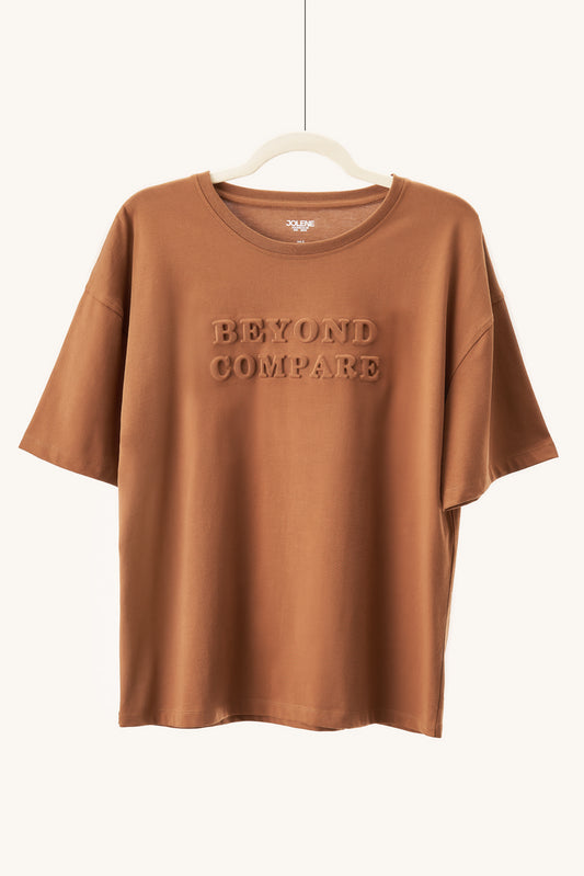 Oversized Brown Embossed Tee