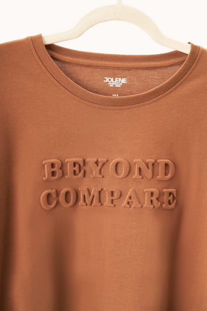 Oversized Brown Embossed Tee