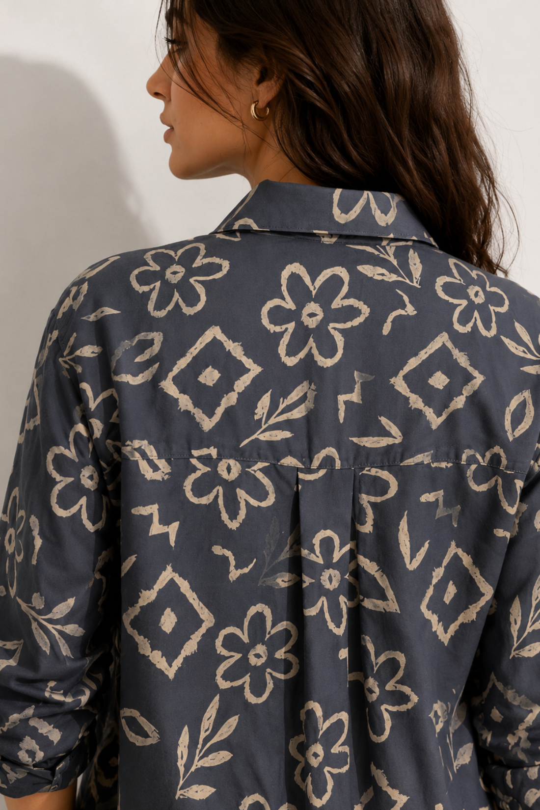 Viscose Printed Oversize Fit Norma Shirt