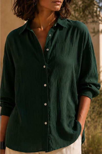 Juniper Crinkle Viscose Oversize Fit Shirt