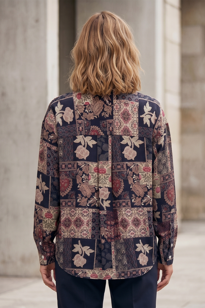 Viscose Printed Oversize Brook Baroque Shirt