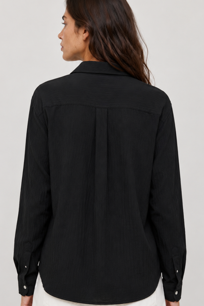 Bruna Crinkle Viscose Oversize Shirt