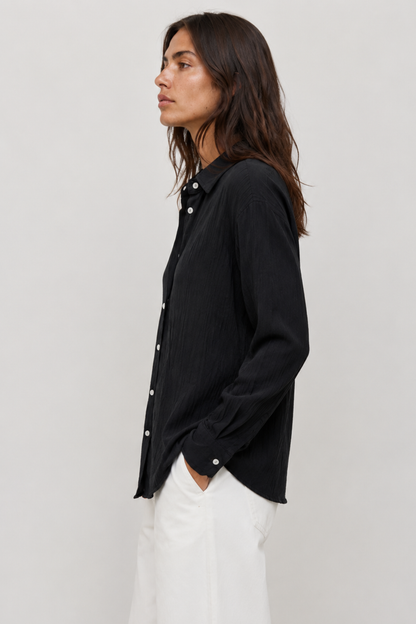 Bruna Crinkle Viscose Oversize Shirt