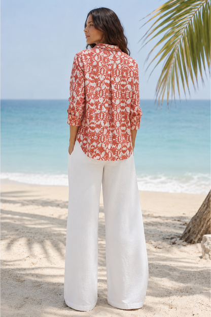 Viscose Printed Oversize Fit Casual Shirt