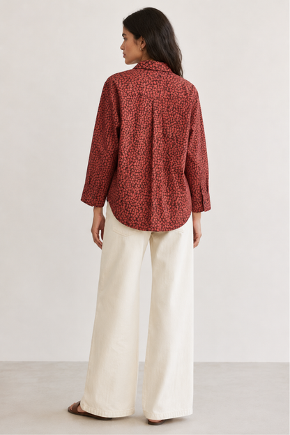 Cotton Printed Oversize Fit 90s Shirt