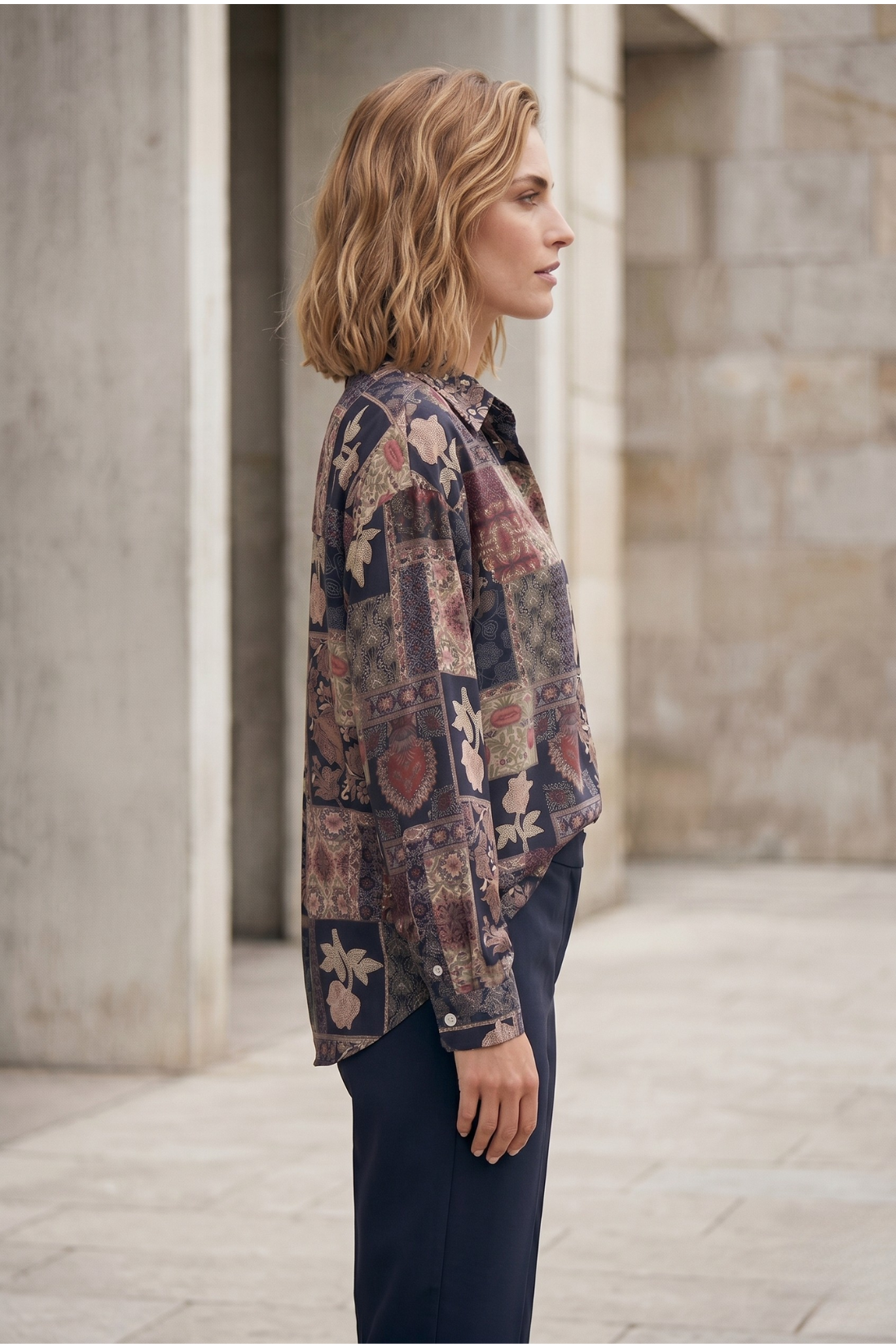 Viscose Printed Oversize Brook Baroque Shirt