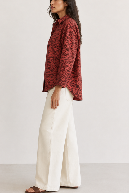 Cotton Printed Oversize Fit 90s Shirt