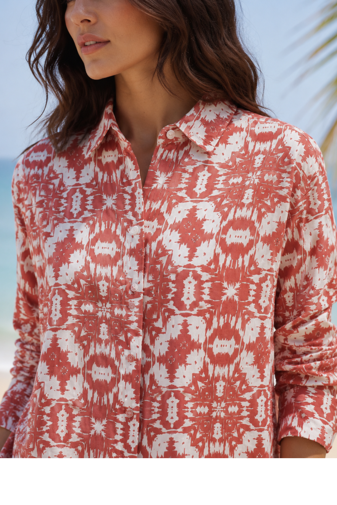 Viscose Printed Oversize Fit Casual Shirt