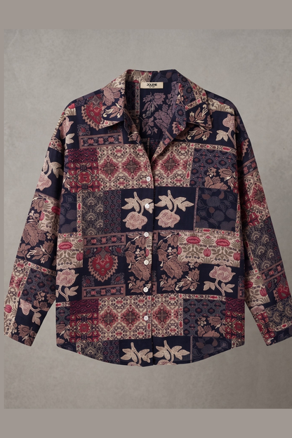 Viscose Printed Oversize Brook Baroque Shirt