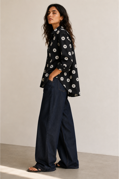 Viscose Printed Oversize Fit Cool Shirt