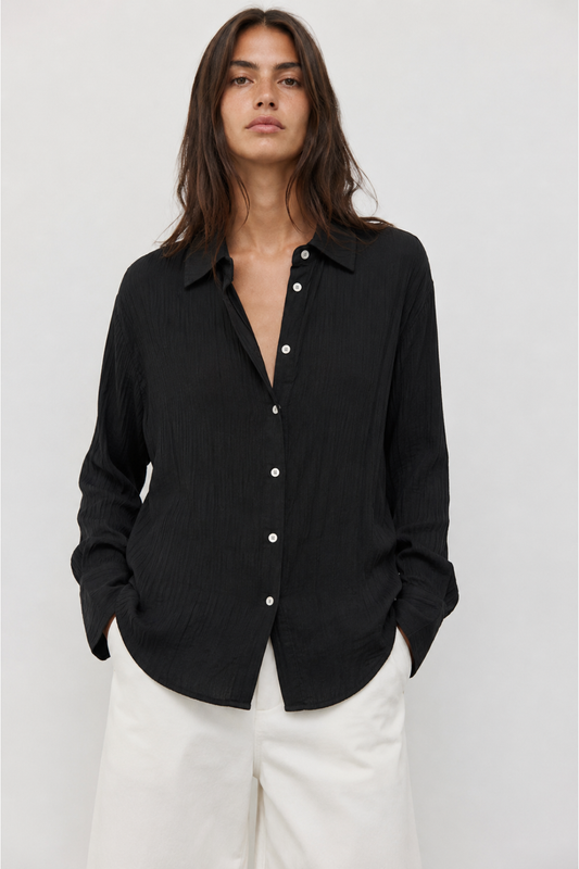 Bruna Crinkle Viscose Oversize Shirt