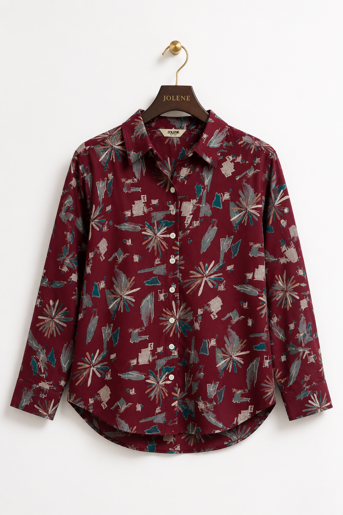 Viscose Printed Oversize Fit Rosy Shirt