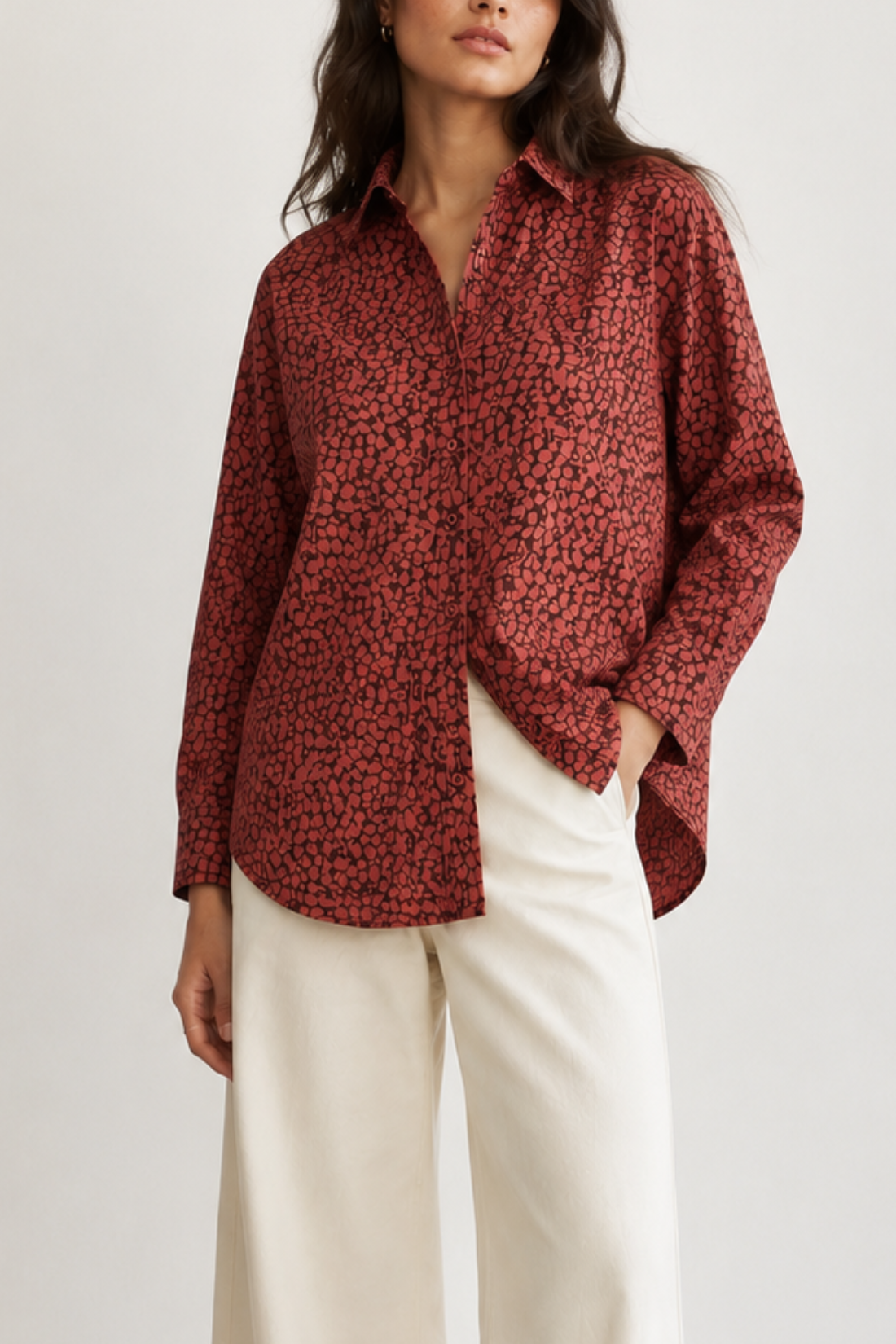 Cotton Printed Oversize Fit 90s Shirt