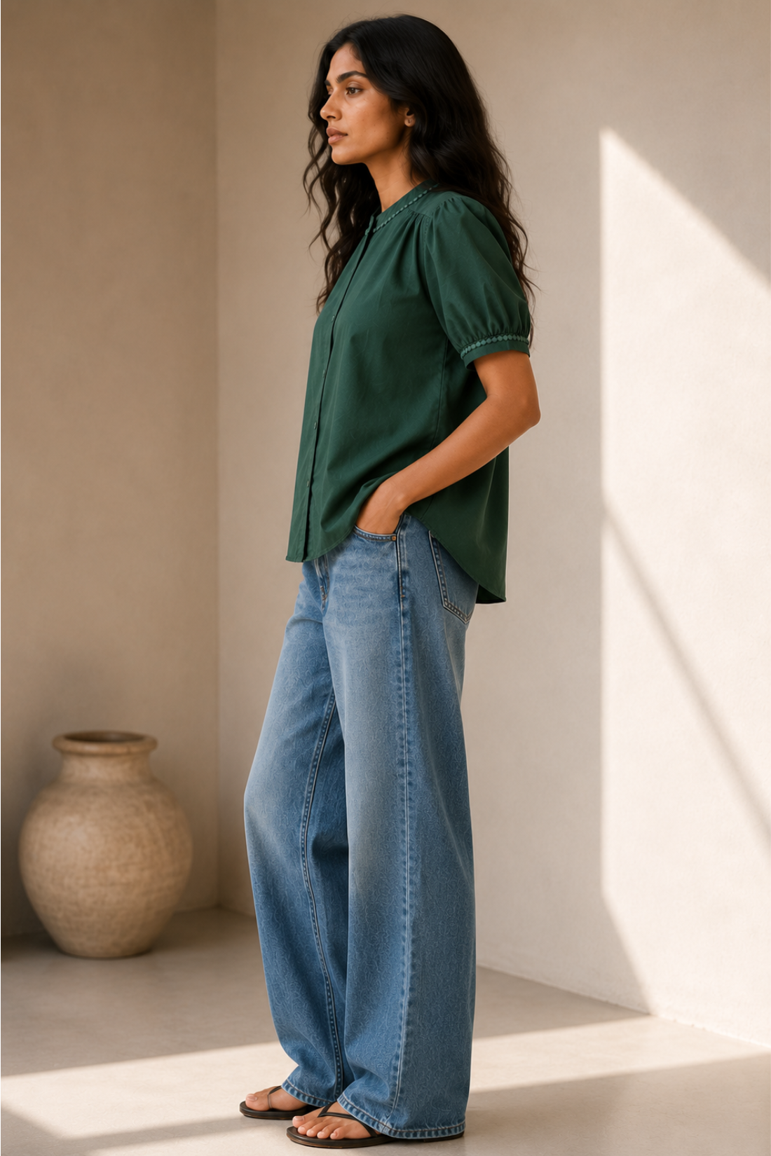 Forest Meadow Trim Cambric Blouse