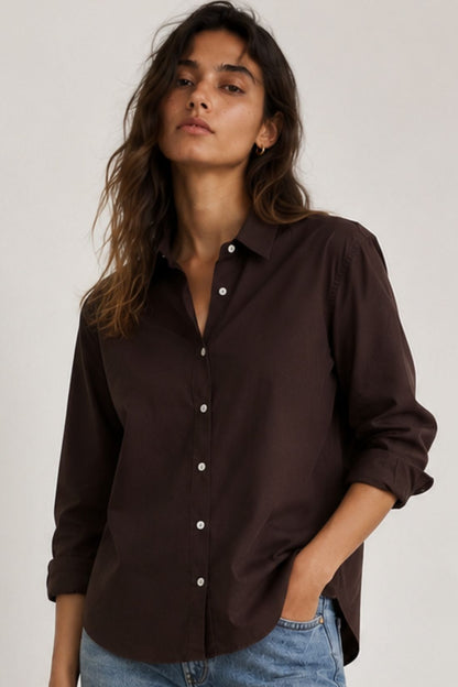 Brown All Day Light Cotton Shirt